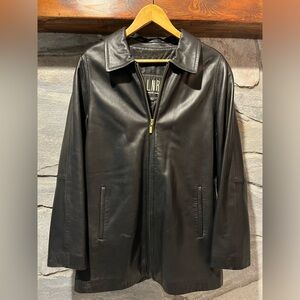 LNR Black Leather Jacket, size large
